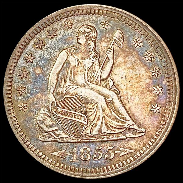 1855 Arrows Seated Liberty Quarter CLOSELY UNCIRCULATED