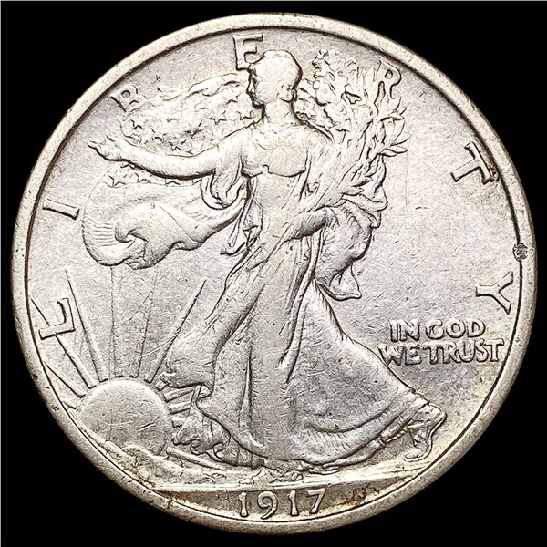 1917-D Walking Liberty Half Dollar CHOICE AU