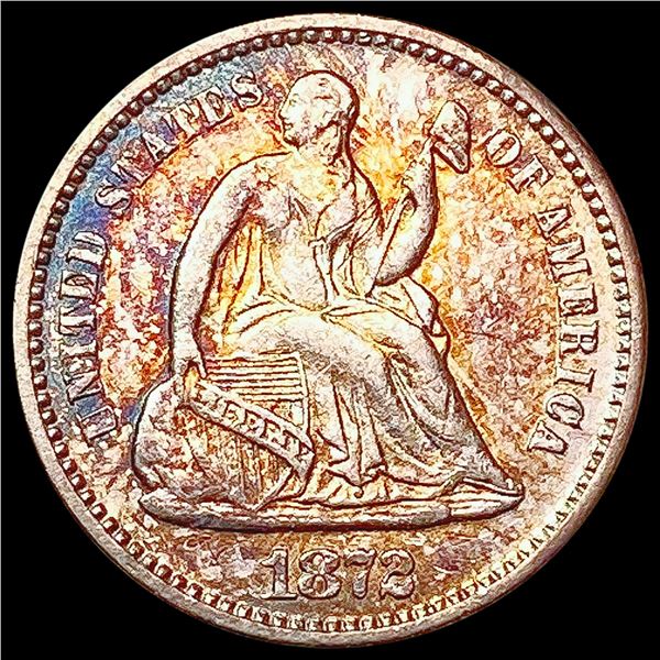 1872 Seated Liberty Half Dime NEARLY UNCIRCULATED