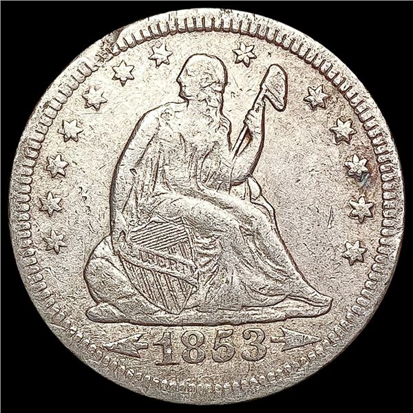 1853-O Arrow Seated Liberty Quarter LIGHTLY CIRCULATED