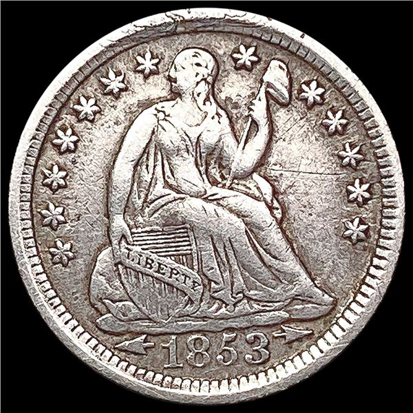 1853 Arrow Seated Liberty Half Dime CLOSELY UNCIRCULATED