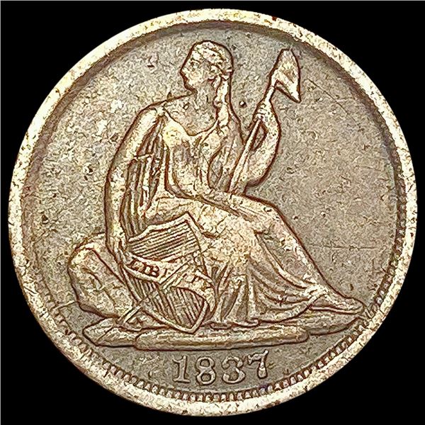 1837 Seated Liberty Half Dime LIGHTLY CIRCULATED