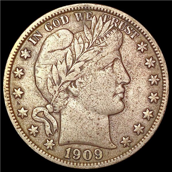 1909-S Barber Half Dollar LIGHTLY CIRCULATED