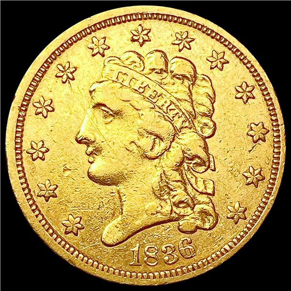 1836 $2.50 Gold Quarter Eagle NEARLY UNCIRCULATED