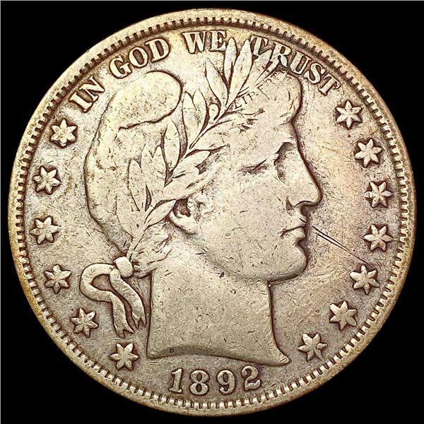 1892 Barber Half Dollar LIGHTLY CIRCULATED