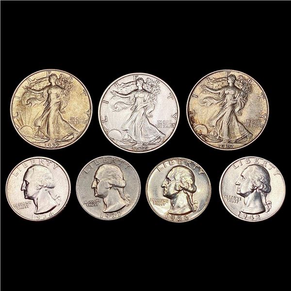 [7] 1934-1956 Varied US Silver Coinage Lot HIGH GRADE