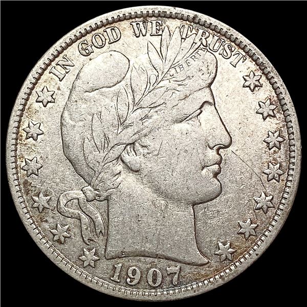 1907-D Barber Half Dollar LIGHTLY CIRCULATED