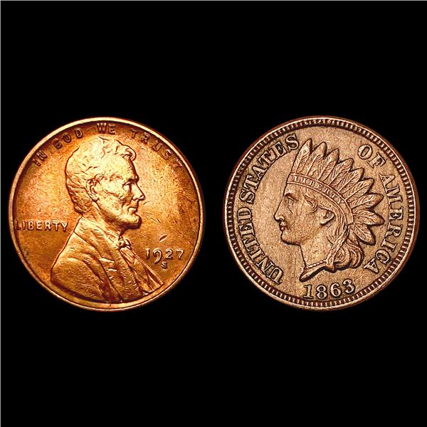 [2] 1863&1927-S Varied Type 1C UNCIRCULATED