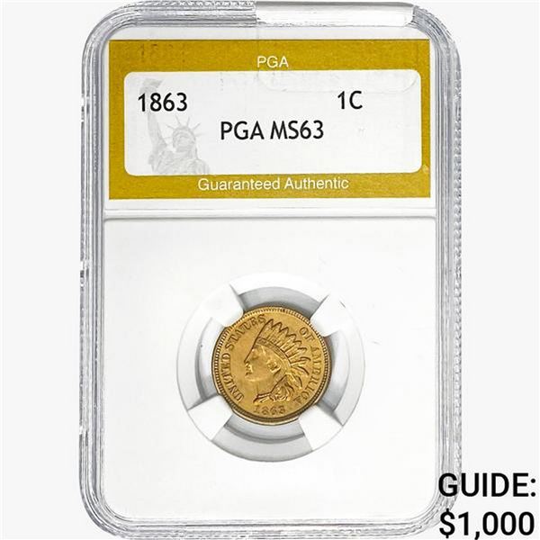 1863 Indian Head Cent PGA MS63