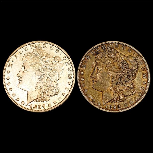 [2] 1892-O&1897-O Morgan Silver Dollar CLOSELY UNCIRCULATED