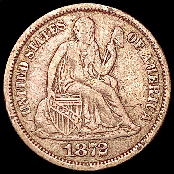 1872 Seated Liberty Dime LIGHTLY CIRCULATED