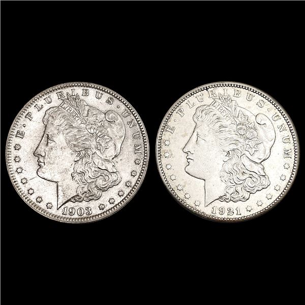 [2] 1903&1921 Morgan Silver Dollar UNCIRCULATED