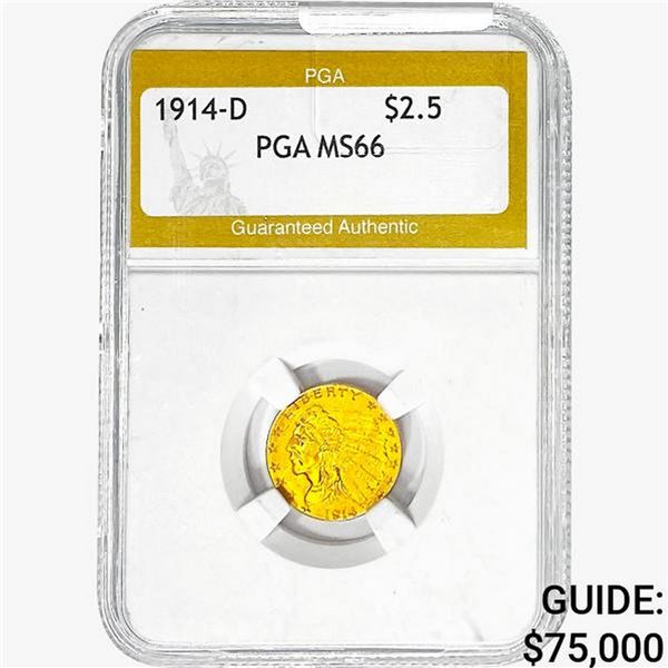 1914-D $2.50 Gold Quarter Eagle PGA MS66