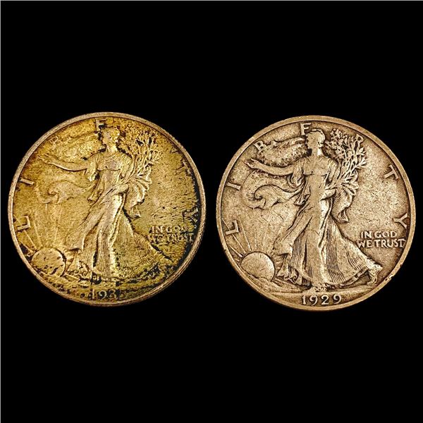 [2] 1929-S&1935 Walking Liberty Half Dollar UNCIRCULATED
