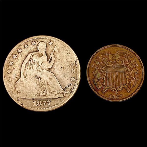 [2] 1807&1877-CC Varied U.S. Coinage LIGHTLY CIRCULATED