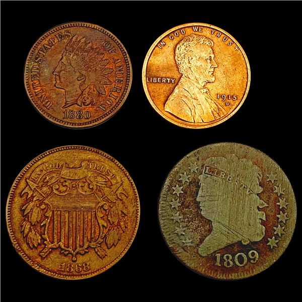 [4] 1809-1915 Varied U.S. Cents HIGH GRADE