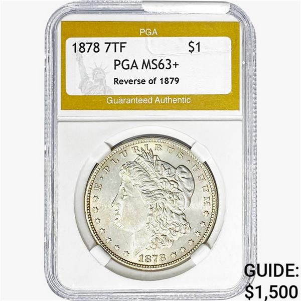 1878 REV 79 Morgan Silver Dollar PGA MS63+