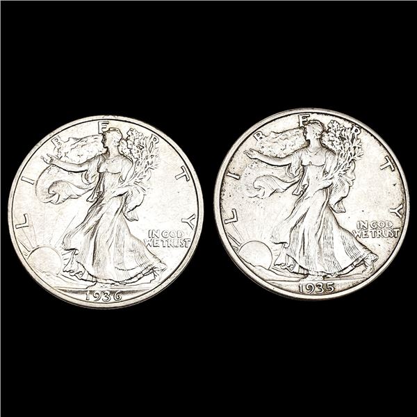 [2] 1935&1936-S Walking Liberty Half Dollar UNCIRCULATED