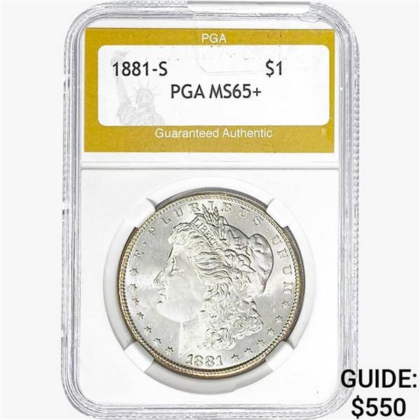 1881-S Morgan Silver Dollar PGA MS65+