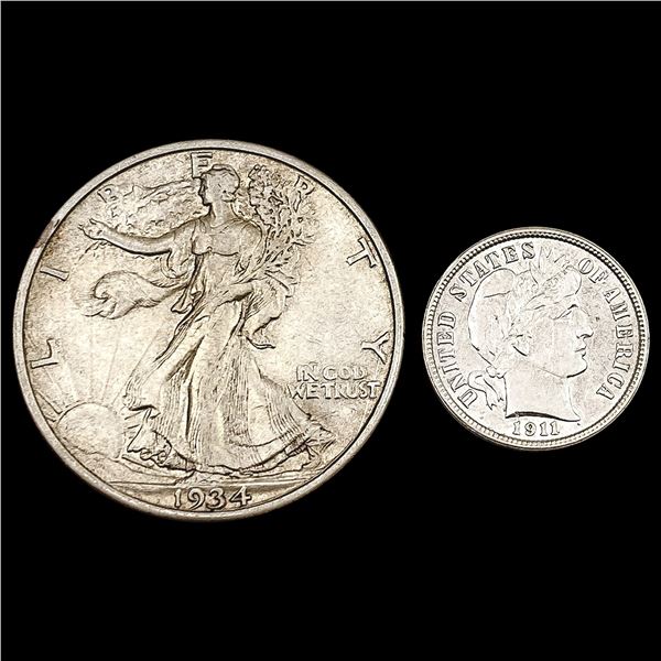 [2] 1911&1934-S Varied U.S. Coinage CHOICE AU