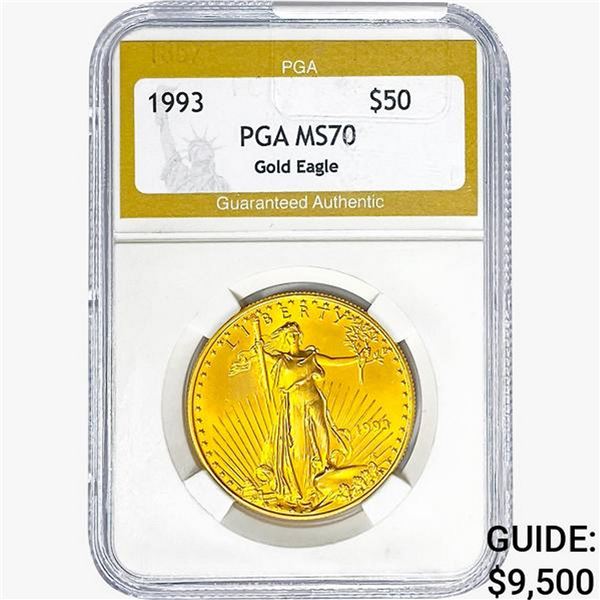 1993 1oz Gold $50 Eagle PGA MS70