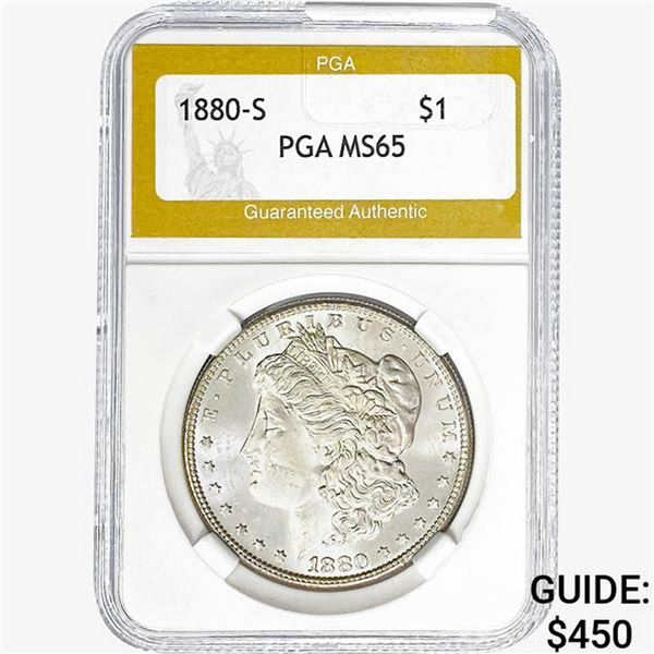 1880-S Morgan Silver Dollar PGA MS65
