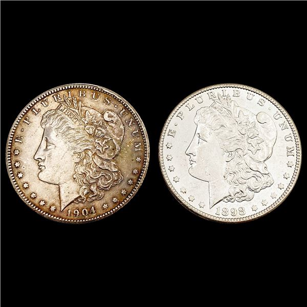 [2] 1898-O&1904-O Morgan Silver Dollar UNCIRCULATED