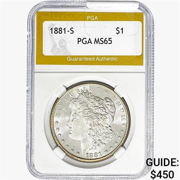 1881-S Morgan Silver Dollar PGA MS65