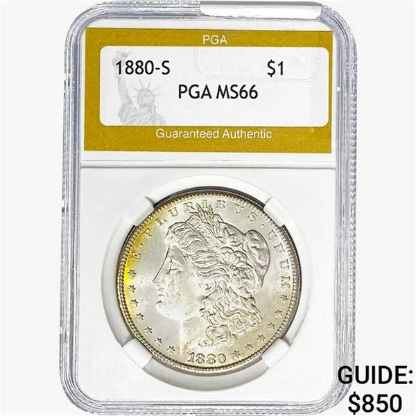 1880-S Morgan Silver Dollar PGA MS66