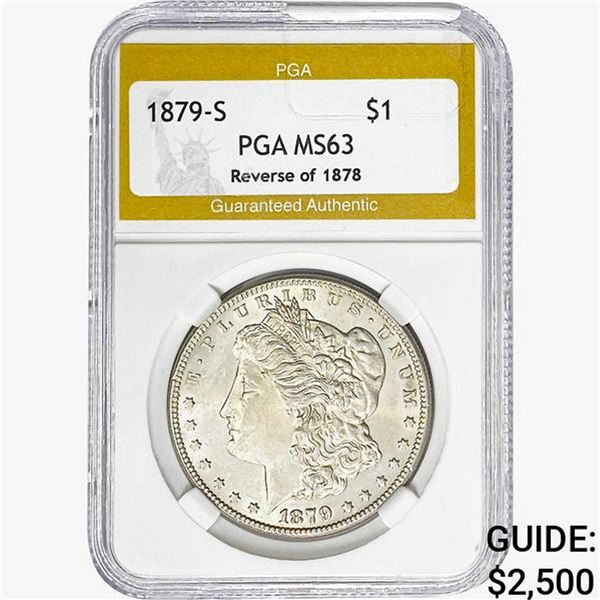 1879-S REV 78 Morgan Silver Dollar PGA MS63