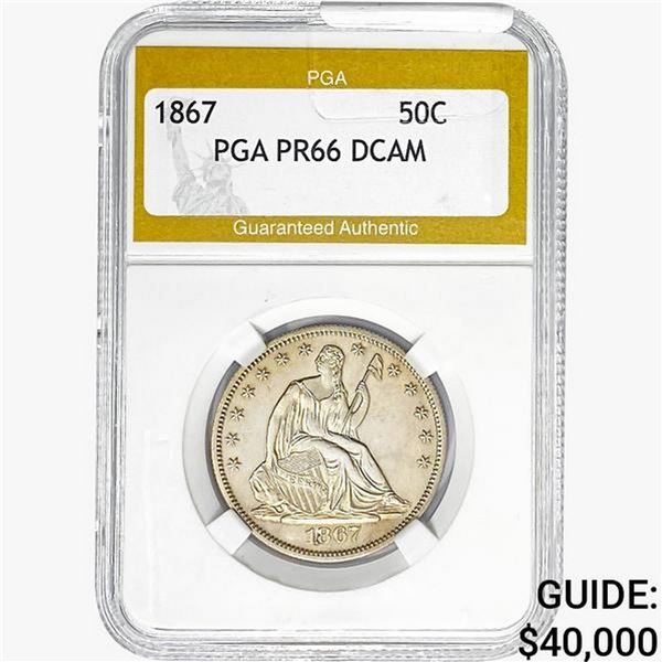 1867 Seated Liberty Half Dollar PGA PR66 DCAM