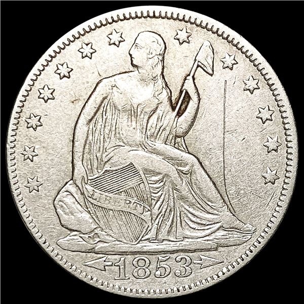 1853 Arrows Rays Seated Liberty Half Dollar CLOSELY UNCIRCULATED