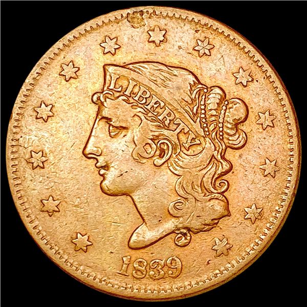1839 Coronet Head Large Cent CLOSELY UNCIRCULATED