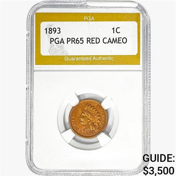 1893 Indian Head Cent PGA PR65 RED, CAMEO