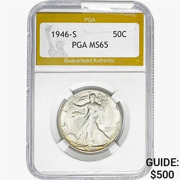1946-S Walking Liberty Half Dollar PGA MS65