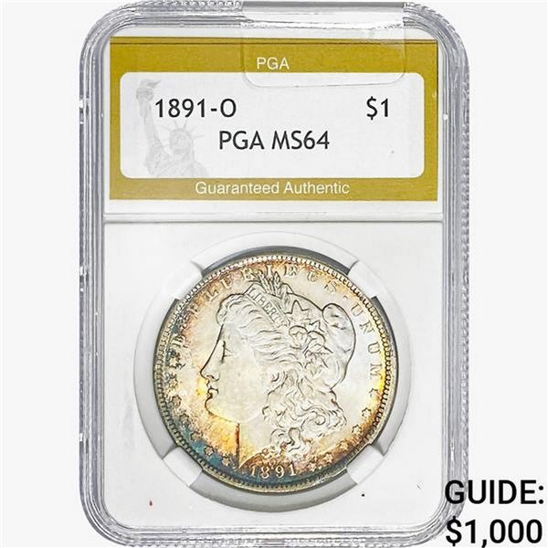 1891-O Morgan Silver Dollar PGA MS64