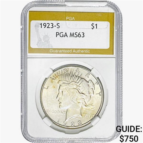 1923-S Silver Peace Dollar PGA MS63