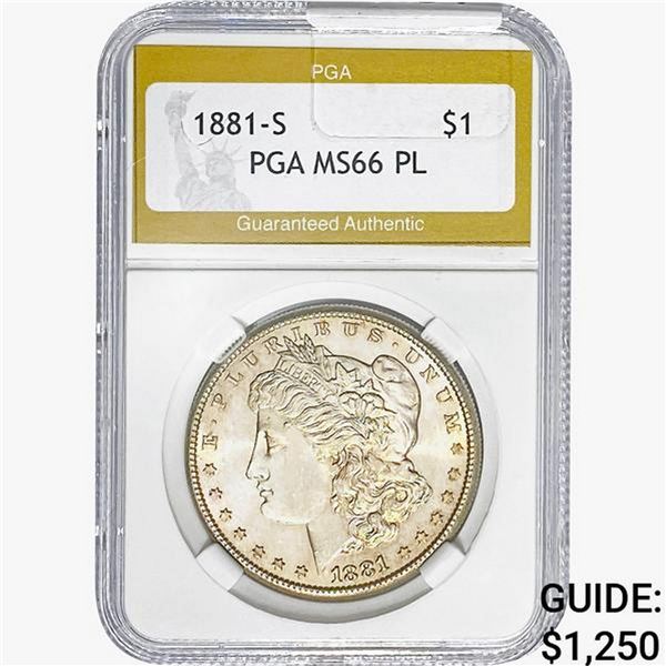 1881-S Morgan Silver Dollar PGA MS66 PL