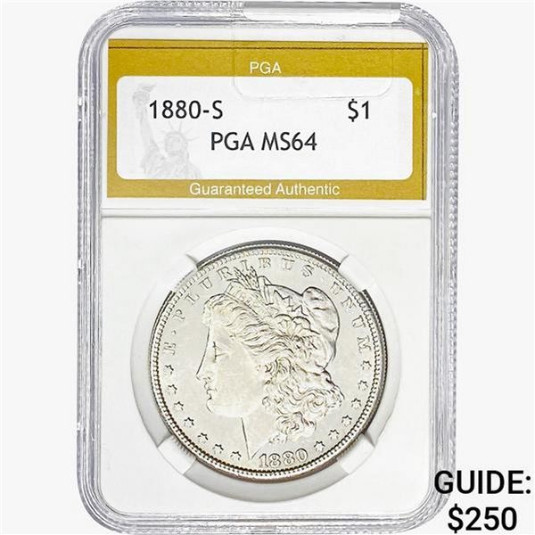 1880-S Morgan Silver Dollar PGA MS64