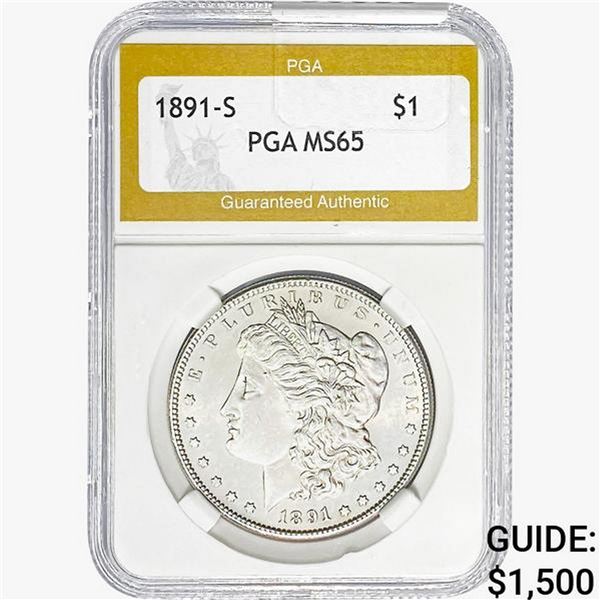 1891-S Morgan Silver Dollar PGA MS65