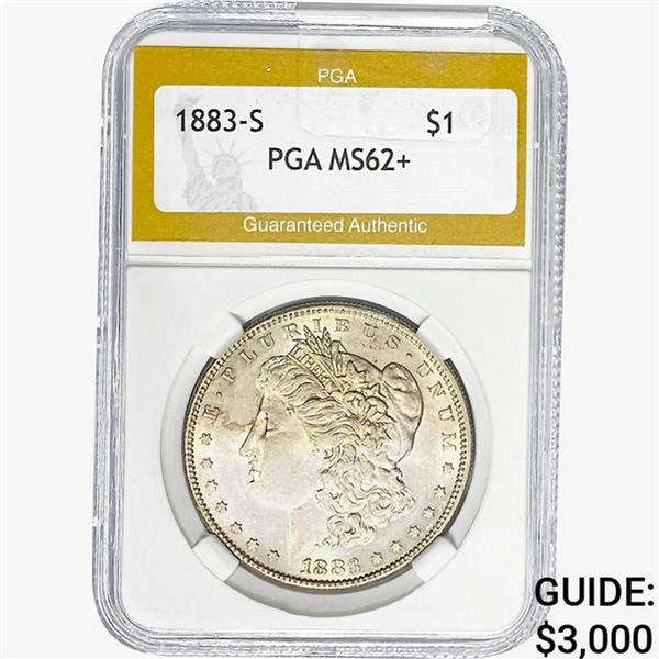 1883-S Morgan Silver Dollar PGA MS62+