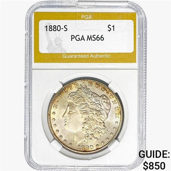 1880-S Morgan Silver Dollar PGA MS66