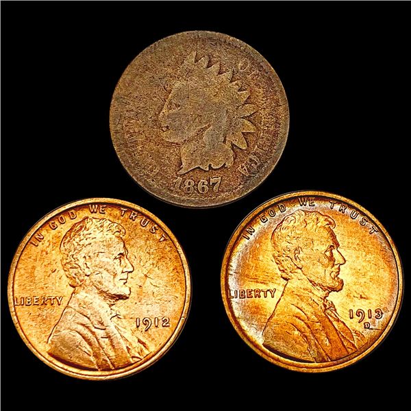 [3] 1867-1913 Varied U.S. Cents UNCIRCULATED