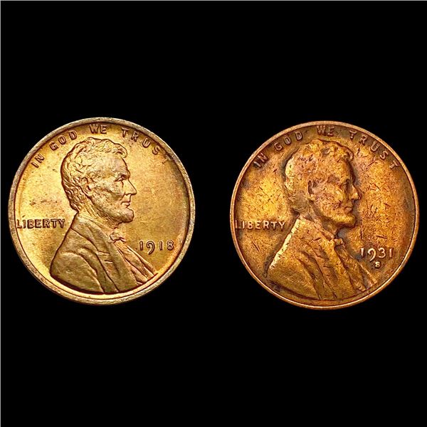 [2] 1918&1931-S Wheat Cent HIGH GRADE