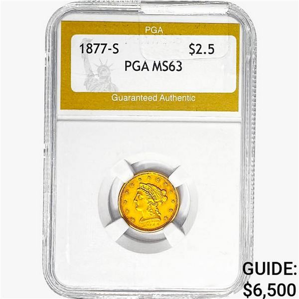 1877-S $2.50 Gold Quarter Eagle PGA MS63