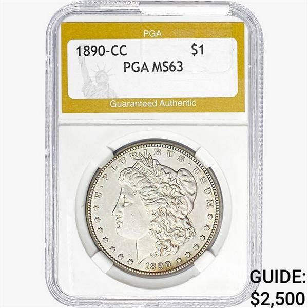 1890-CC Morgan Silver Dollar PGA MS63