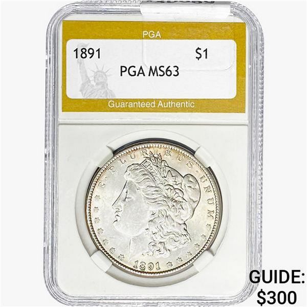 1891 Morgan Silver Dollar PGA MS63