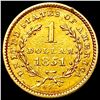 Image 2 : 1851 Rare Gold Dollar CLOSELY UNCIRCULATED