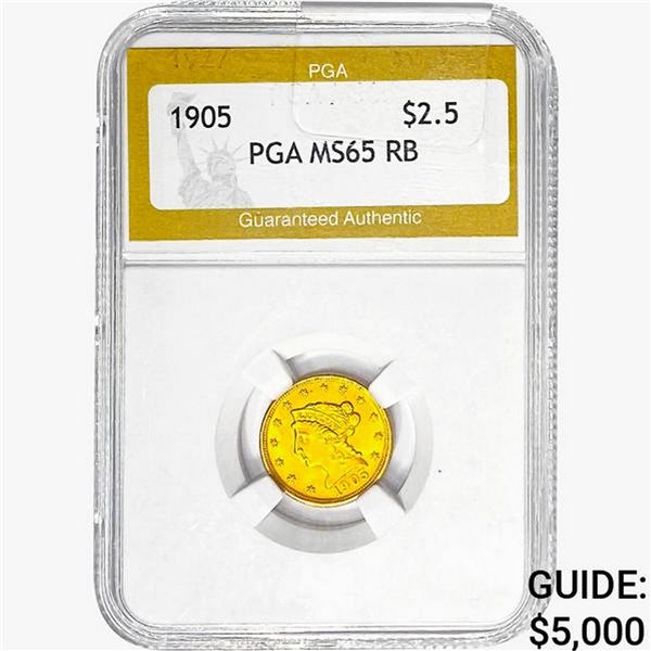 1905 $2.50 Gold Quarter Eagle PGA MS66