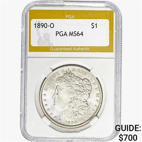 1890-O Morgan Silver Dollar PGA MS64